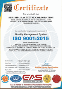 ISO CERTIFIED MANUFACTURER